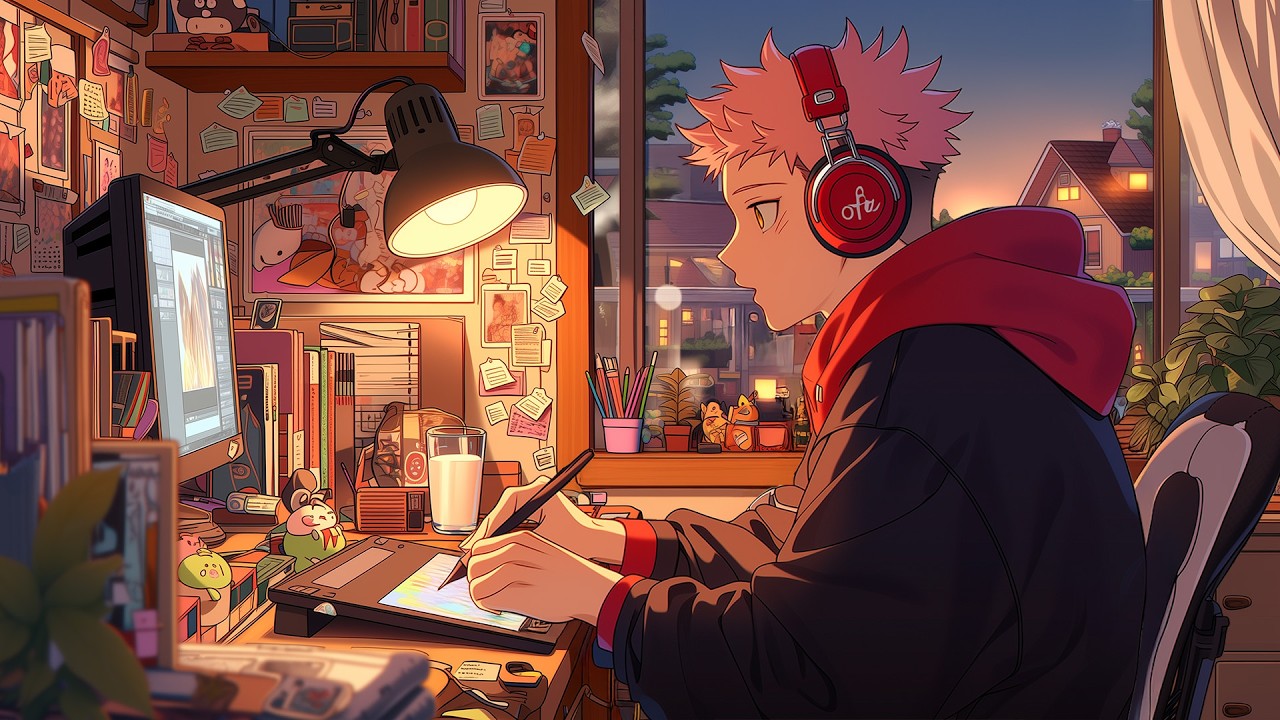 Calm Focus & Late Night Energy 🌙 Anime Lofi Beats to Study/Work/Relax