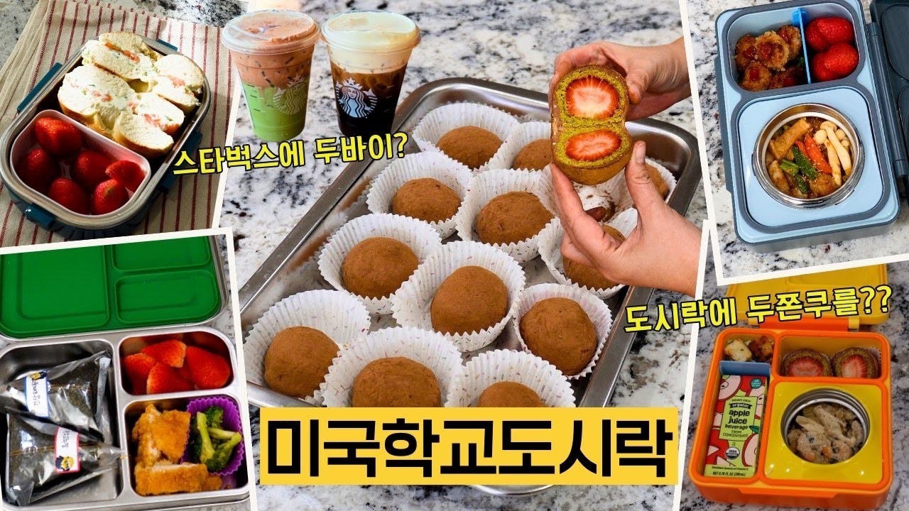 미국학교 도시락에 두쫀쿠를 넣었더니… 미국 스타벅스 두바이 초콜릿 말차 영접! #미국학교도시락 #두쫀쿠 #미국일상 #집밥