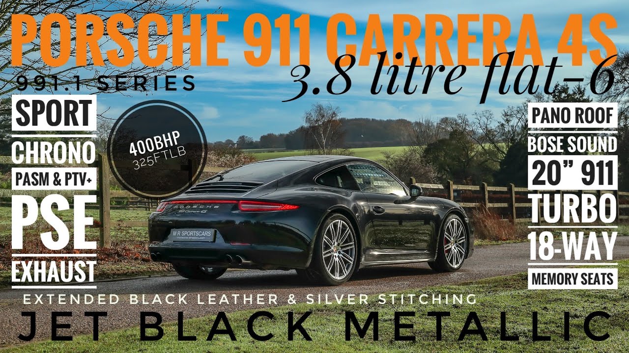 Porsche 911 Carrera 4S 991.1 PDK Coupe Jet Black Metallic Panoramic Sunroof Turbo Wheel For Sale UK