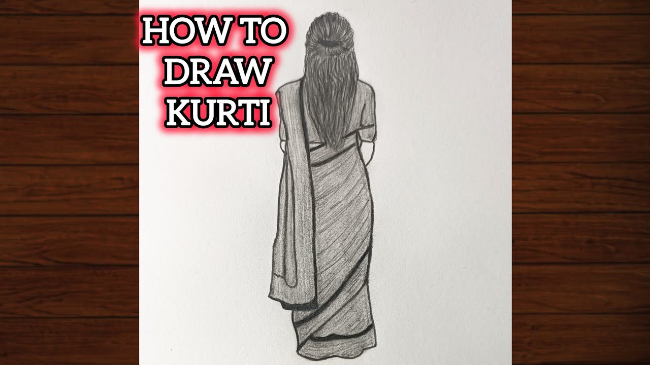 How to Draw Long Kurti | Indian Kurti Dress Drawing Tutorial
