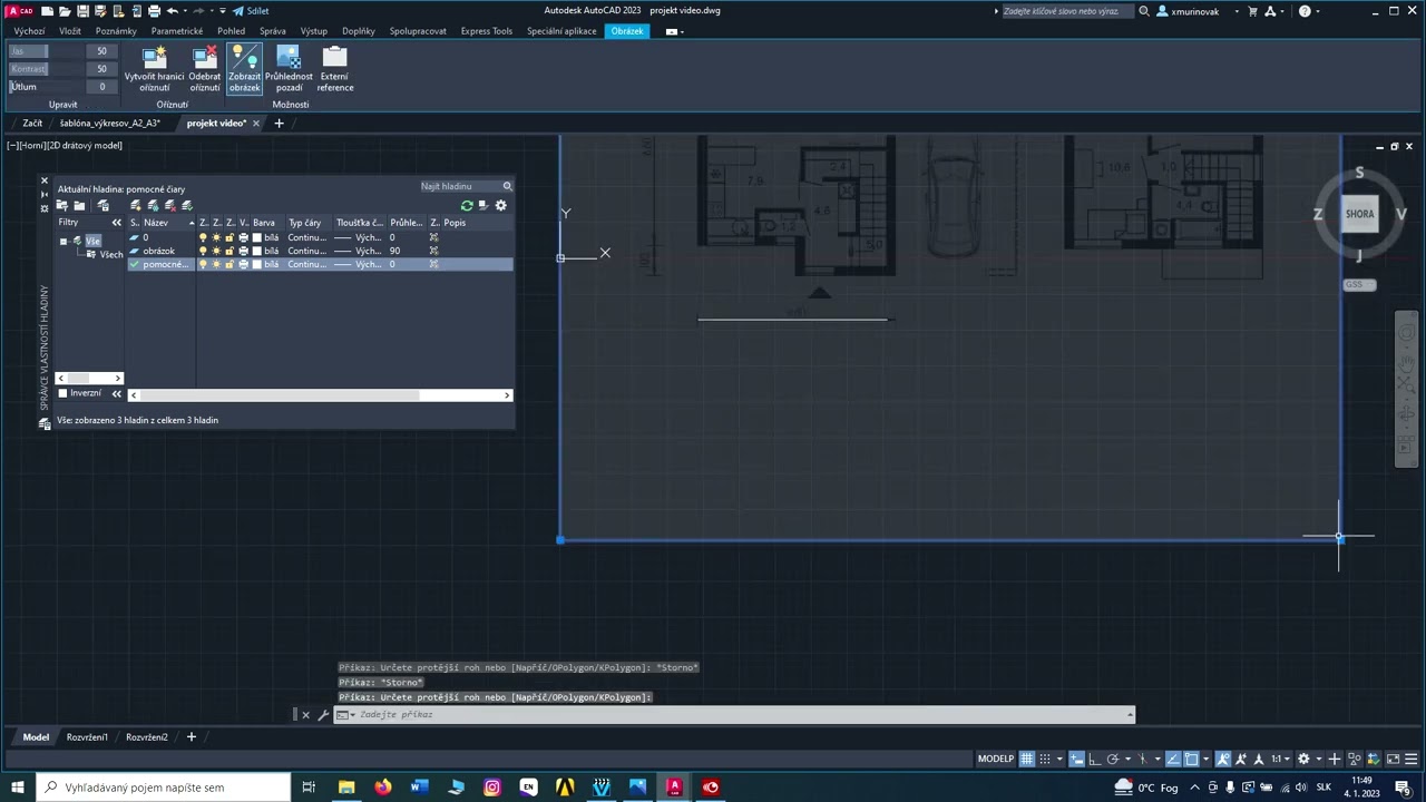 Kreslenie projektu AutoCAD