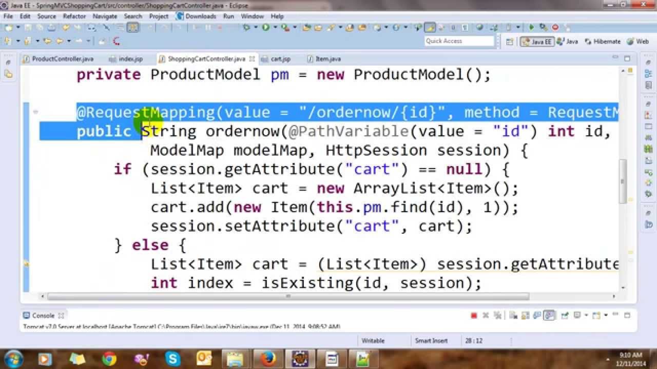 Building Shopping Cart with Spring MVC Framework and Hibernate