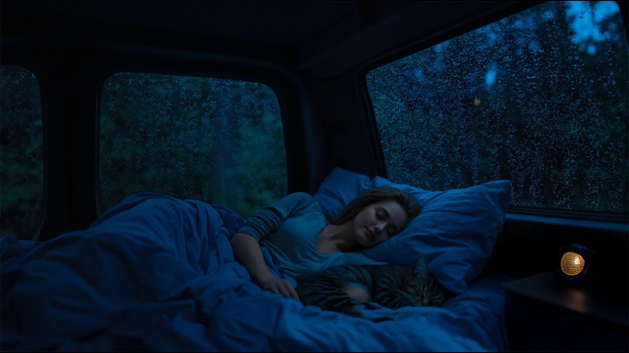 Сильный дождь и гроза ⛈️ в уютном автомобиле | Звуки для глубокого сна и снятия стресса