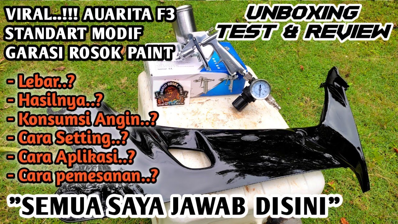 TEST & REVIEW SPRAY GUN AUARITA F3 STANDART MODIF GARASI ROSOK PAINT