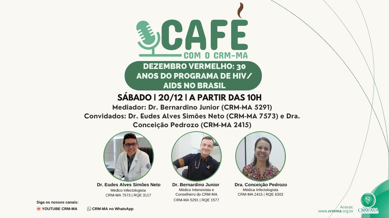 Café com CRM destaca os 30 anos do Programa de HIV/AIDS no Brasil - Dezembro Vermelho