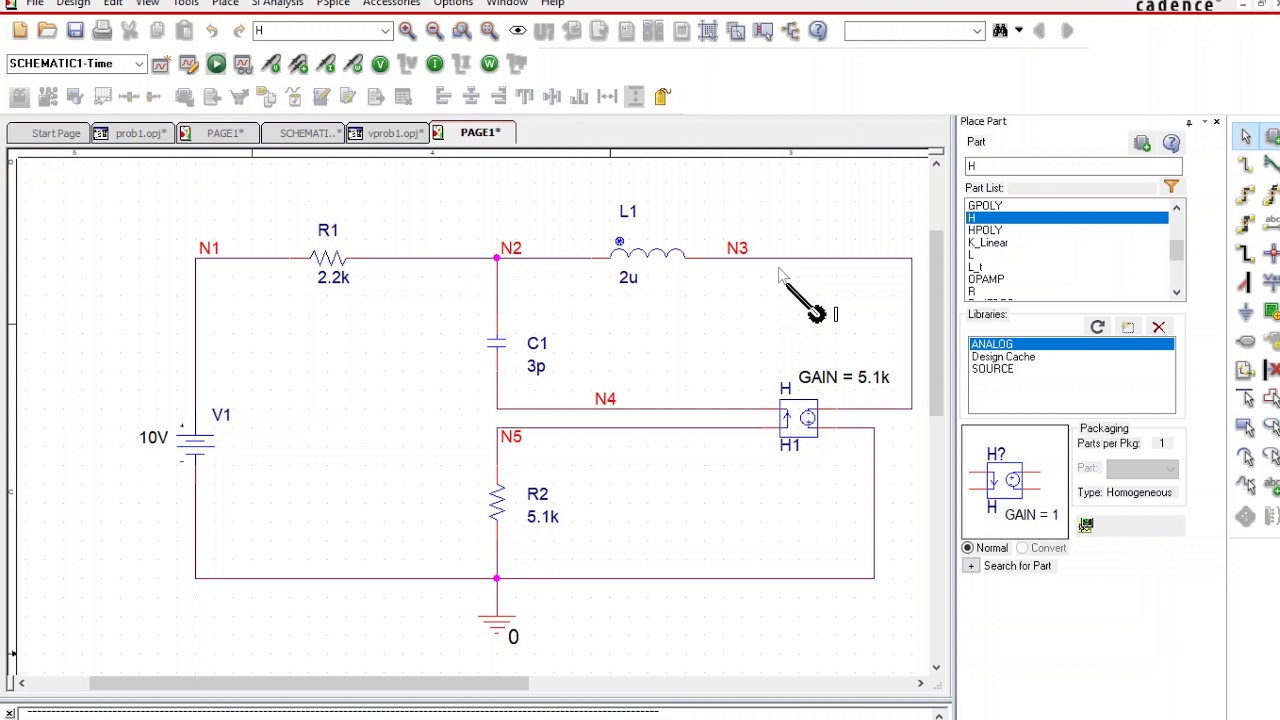 Time Domain Analysis of RLC Circuit