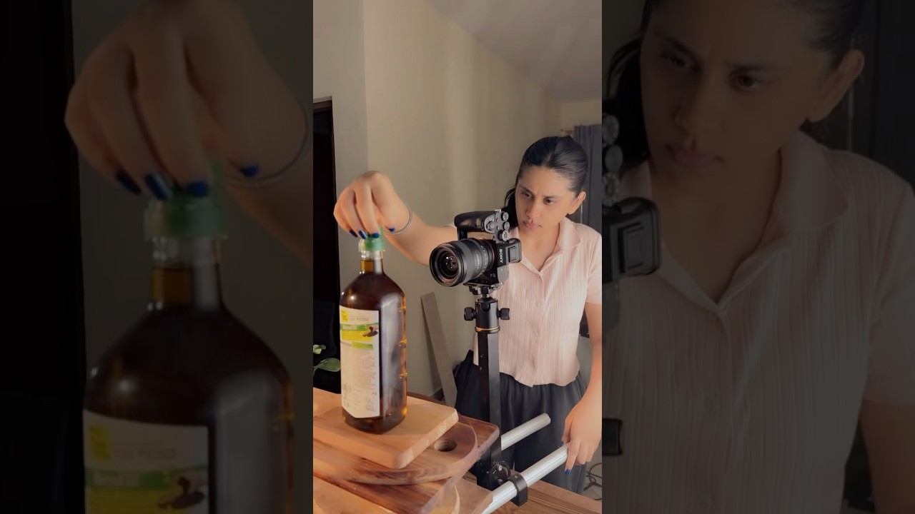 Mustard oil commercial 🎥✨ #bts #cinematic #commercial #food #oil #baigan #diy #cinematography
