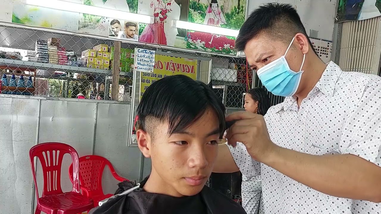 Cắt tóc nam chân phương cao giá bình dân 30k. út nguyện tv 