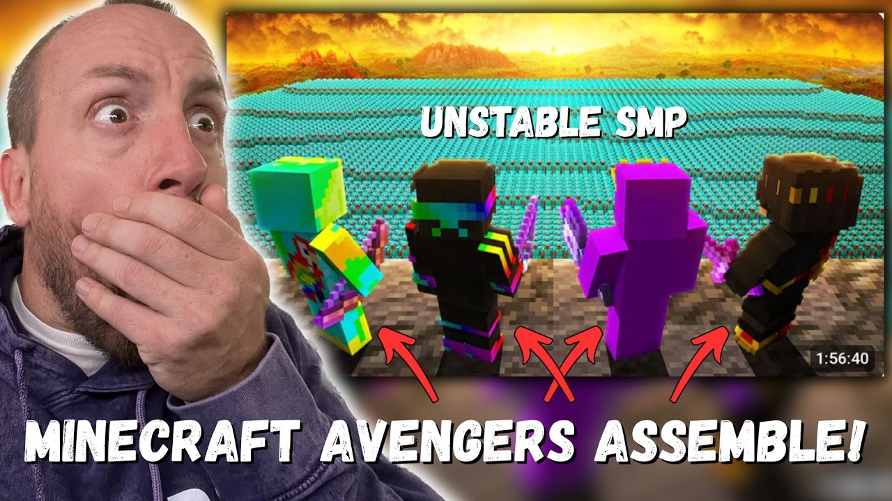 MINECRAFT AVENGERS ASSEMBLE!!! Spoke 4 Minecraft Pros VS 2500 Players (UNSTABLE SMP REACTION!!!)