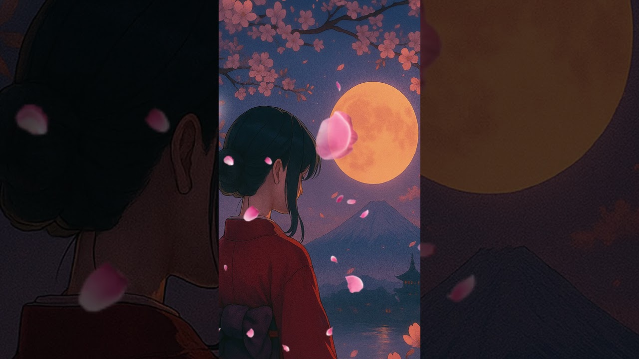 Midnight Sakura Rain Lofi | Japanese Koto & Shakuhachi Beats + Ambient Vocals for Study & Relax