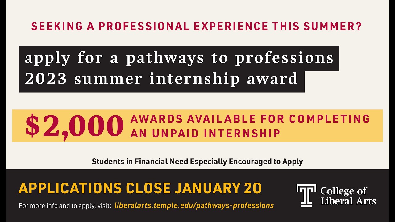 Pathways to Professions - Temple University College of Liberal Arts