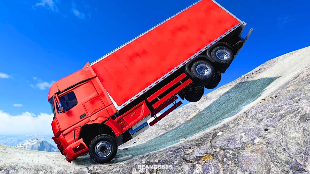 Trucks vs Dangerous Cliff Roads | BeamNG.drive #50
