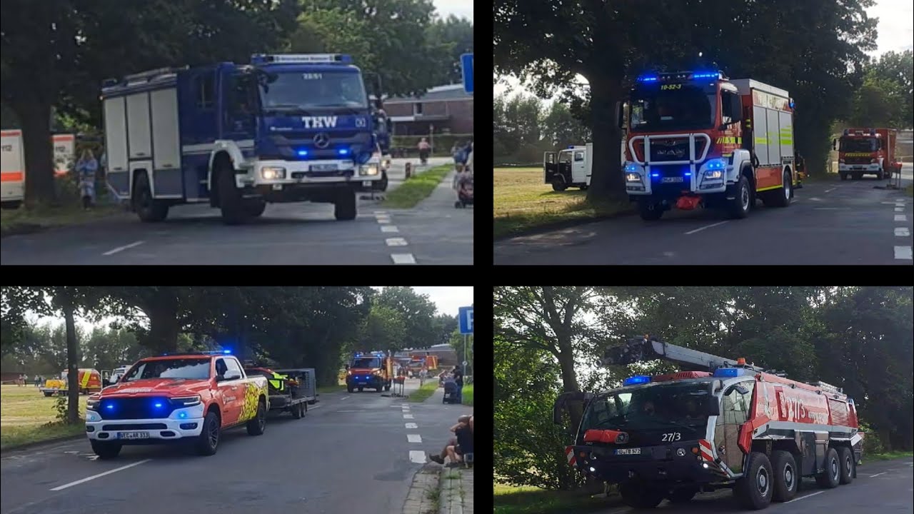 [Tag der Feuerwehr in Brinkum-Stuhr] Abfahrten von Feuerwehr, DRK, THW & DLRG