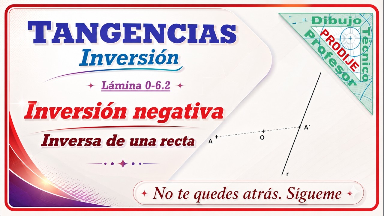 TANGENCIAS INVERSIÓN NEGATIVA. LAMINA 0-6.2  INVERSA DE UNA RECTA QUE NO PASA POR EL C. DE INVERSIÓN