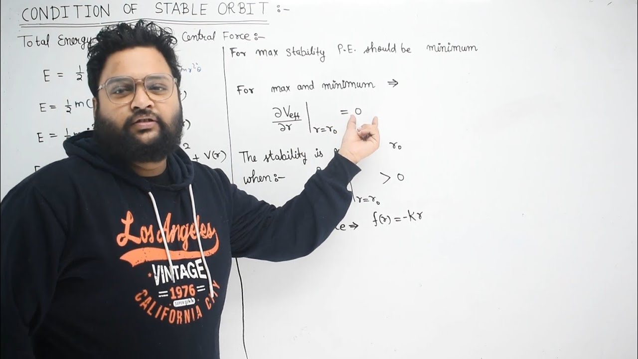 condition of stable orbit || Stability | effective potential of central force | Classical Mechanics