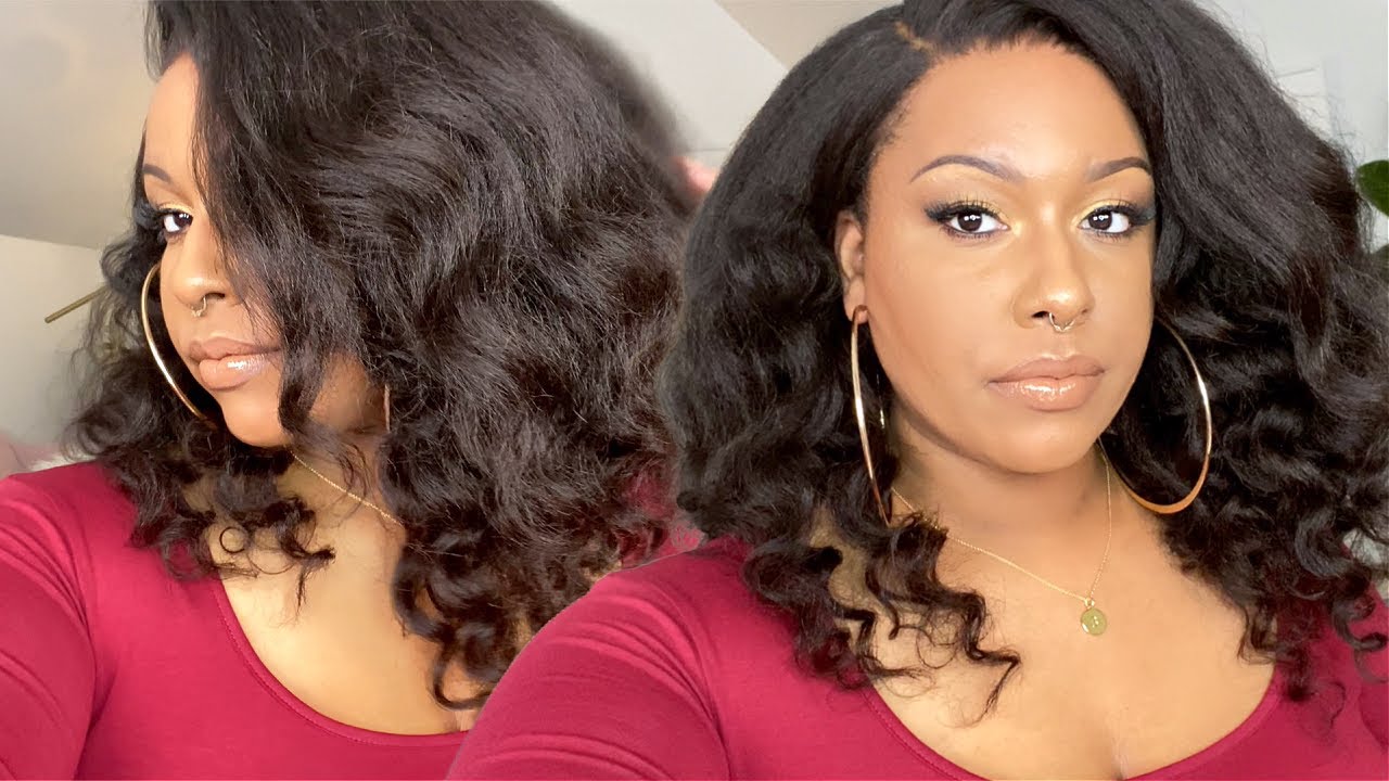GLUELESS INSTALL! FLEXI RODS AND WAND CURLS! | BLOWOUT KINKY STRAIGHT 13X6 WIG | ft. HerGivenHair