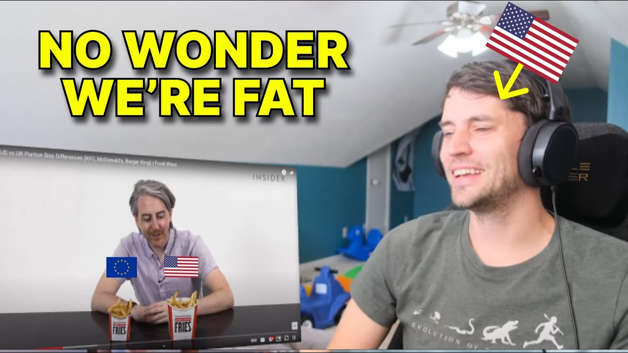 American reacts to US vs UK Portion Size Differences