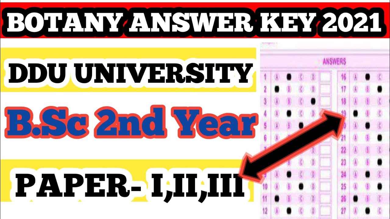 DDU bsc 2nd year Botany Answer Key,Botany Answer Key 2021,DDU University Answer Key 2021, BotanyExam
