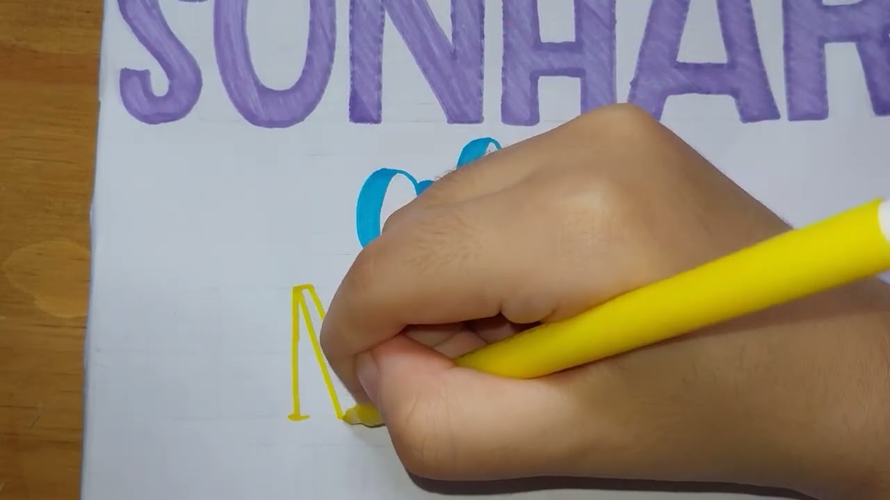 Sonhar alto encolhe nossos medos - Lettering completo | Hora da arte