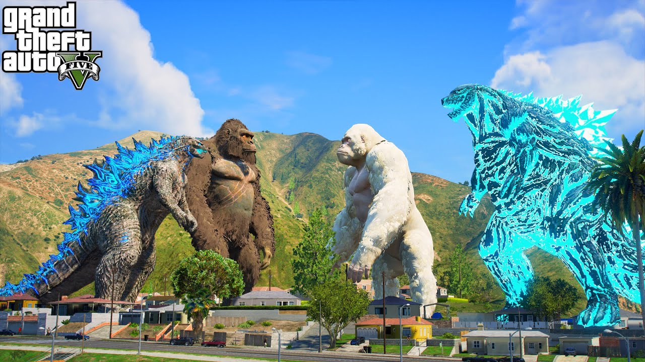 Godzilla Earth and GeorgeRampage VS King Kong and Godzilla - GTA V Mods