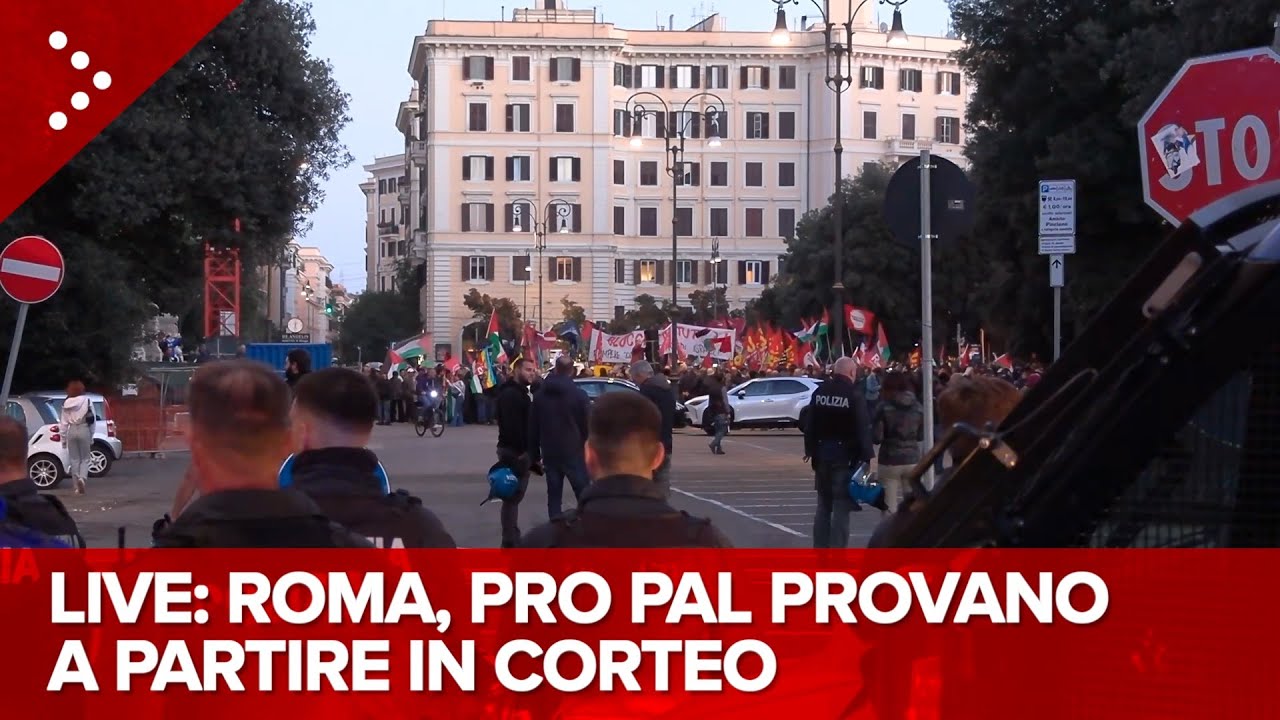 LIVE Roma, tensione a manifestazione pro Pal, tafferugli dopo tentativo di corteo: diretta video