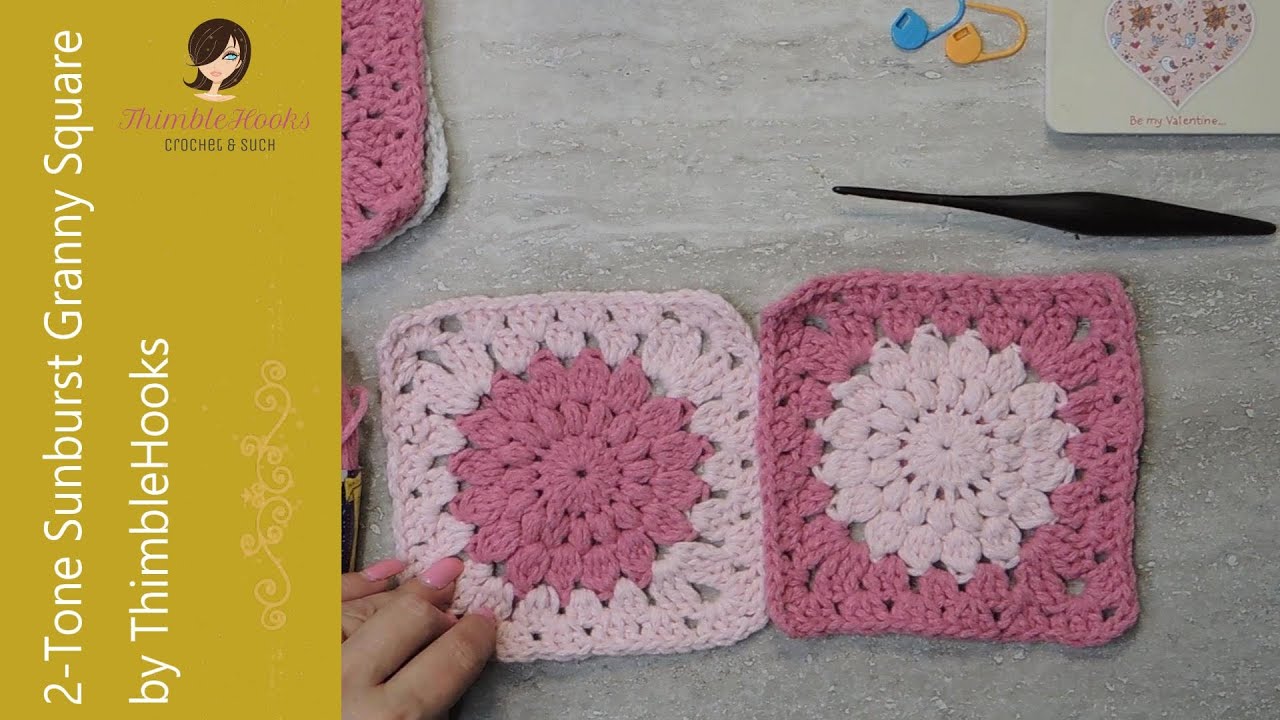2 Tone Sunburst Granny Square Tutorial / New Design / Crochet / How to do it