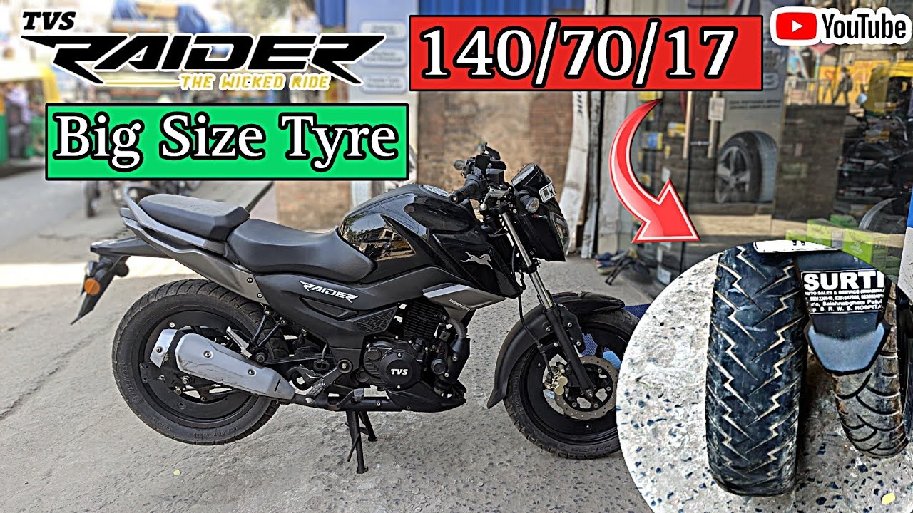 Tvs Raider 140/70/17 Tyre Fitting| Big Size Tyre | Tyre Size Upgrade |