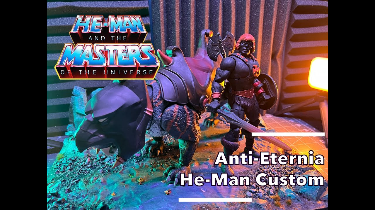 Masters of the Universe Custom Masterverse Anti-Eternia He-Man & Battle Cat.