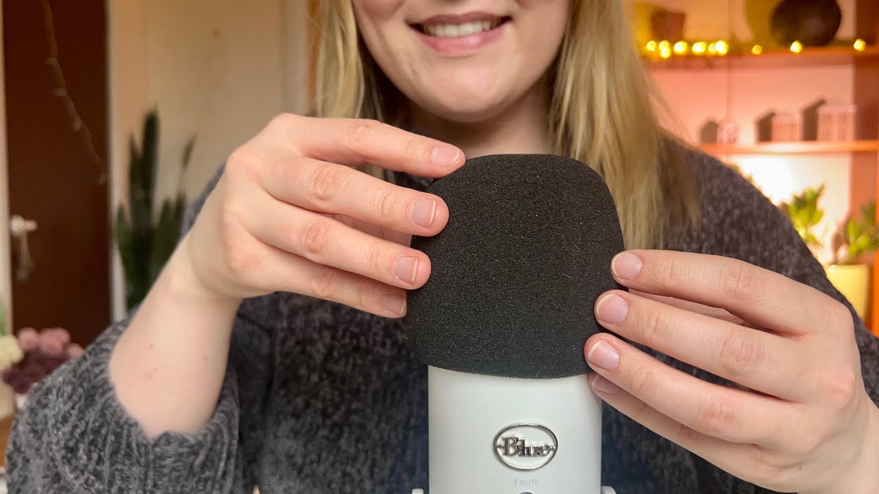 ASMR Foam Mic Cover Rubbing | Whispered Triggers & Mouth Sounds