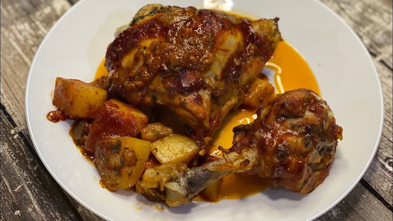 Delicious Chicken Potatoes With Garlic Sauce Recipe