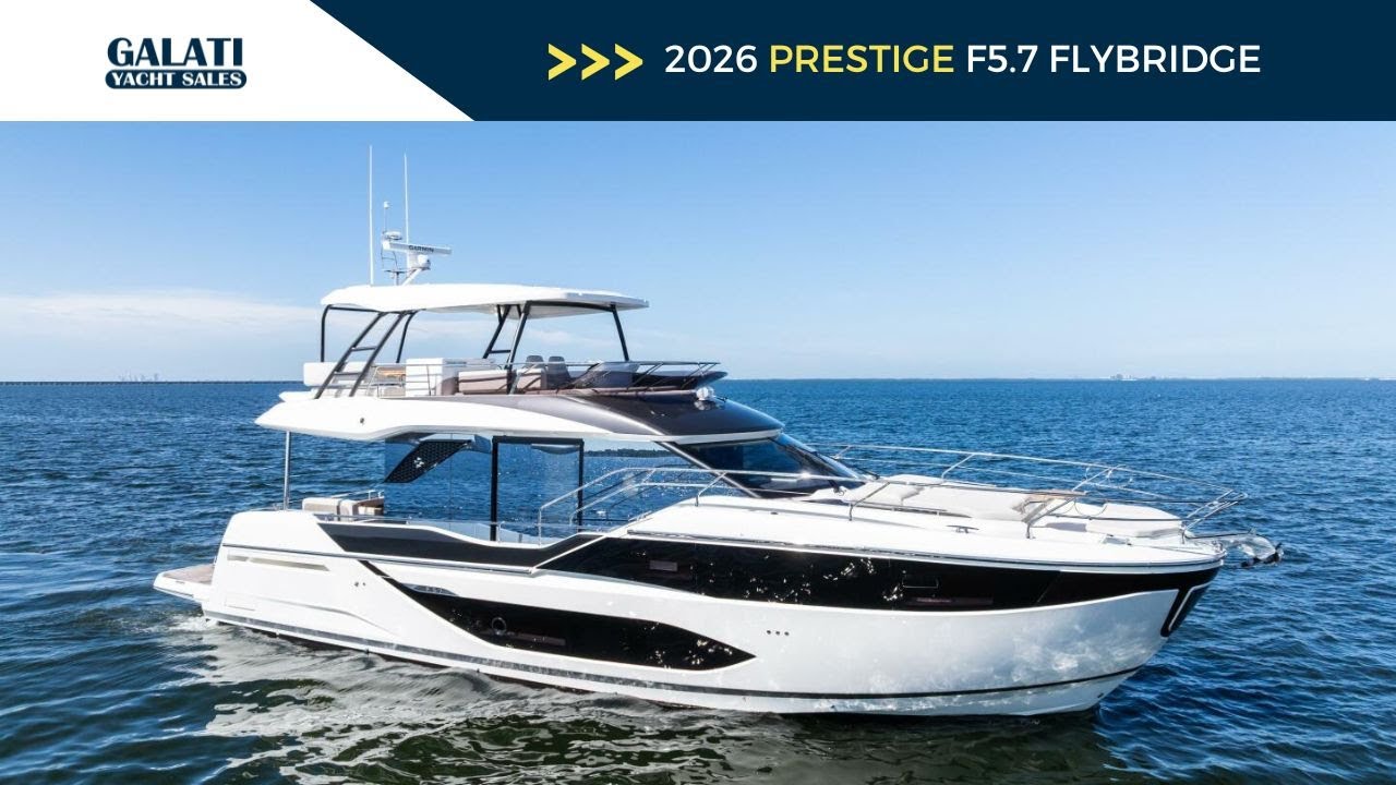2026 Prestige F5.7 &ndash; New Flybridge Yacht For Sale, Luxury Interior & Advanced Performance