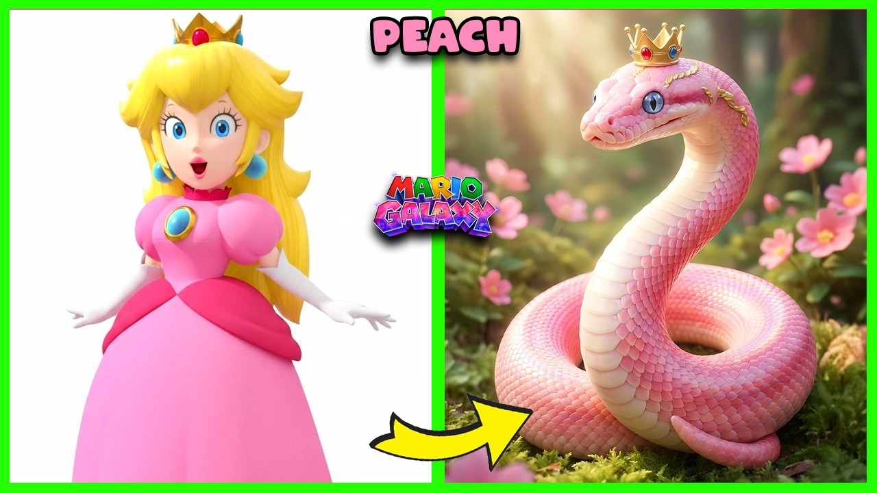 🍄The Super Mario Galaxy Movie as SNAKES 🐍 Guess The Voice Quiz: Mario, Yoshi, Peach, Bowser🎮