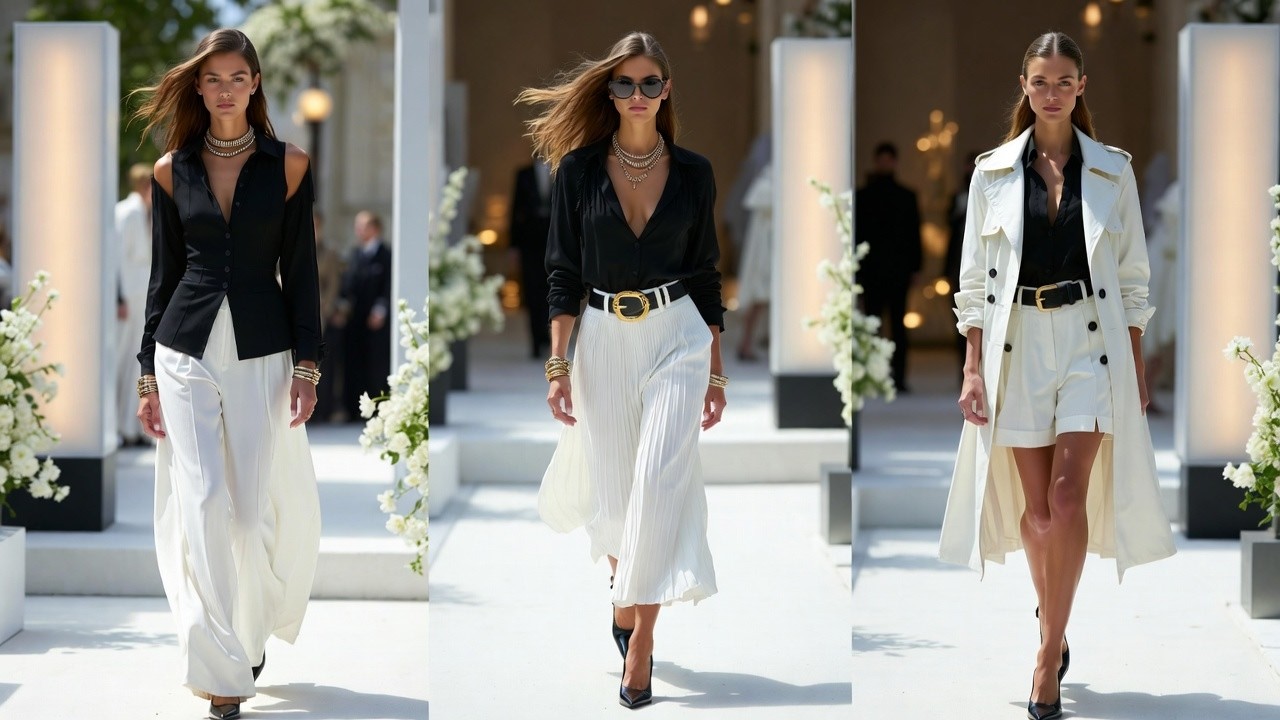 Black White Luxury Runway 2026 , Podium Fashion