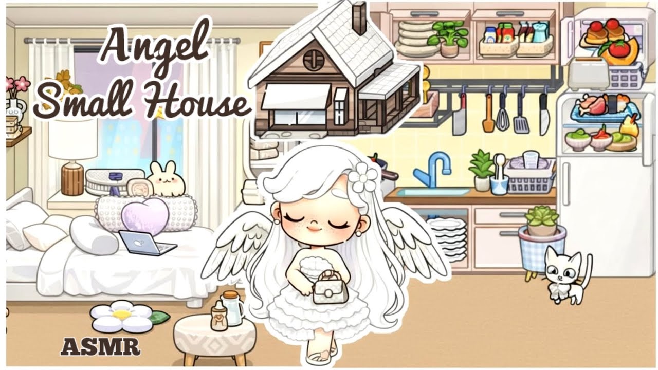 FREE WHITE (ANGEL) SMALL HOUSE/ ASMR/ AVATAR WORLD/ UPDATE/ HOUSE BUILT