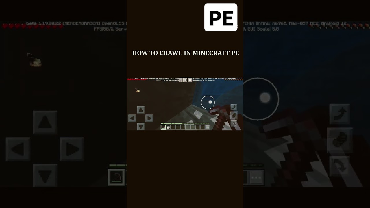 How to crawl in Minecraft PE #minecraft #shorts #minecraftshorts #viral