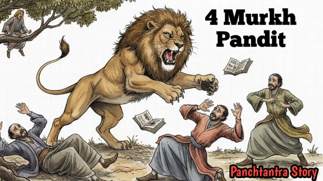 चार ब्राह्मण और शेर की कहानी | Panchatantra Story