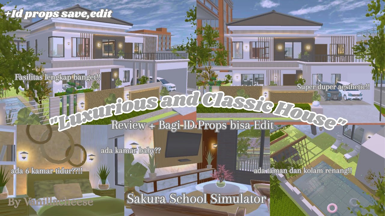 [BAGI-BAGI ID PROPS] "LUXURIOUS AND CLASSIC HOUSE"🌼REVIEW+BISA SAVE EDIT ||SAKURA SCHOOL SIMULATOR||