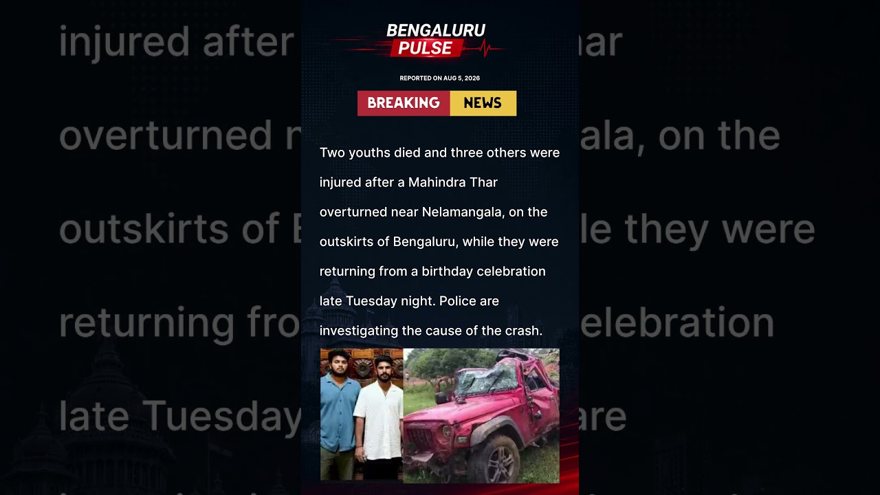 2 Dead, 3 Injured After SUV Overturns Near Bengaluru #breakingnews #bangalorenews #shorts #traffic