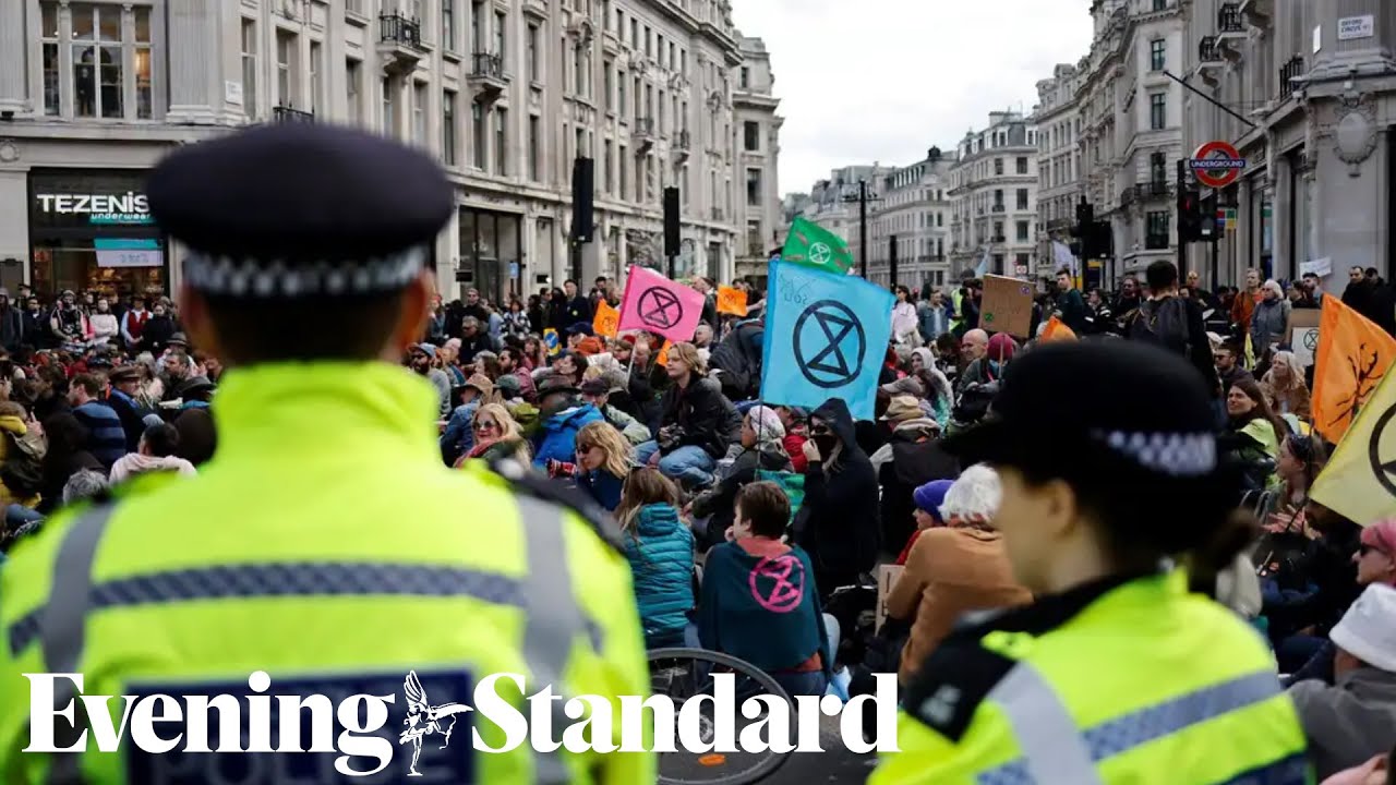XR protesters gather in London opposing new fossil fuel investments