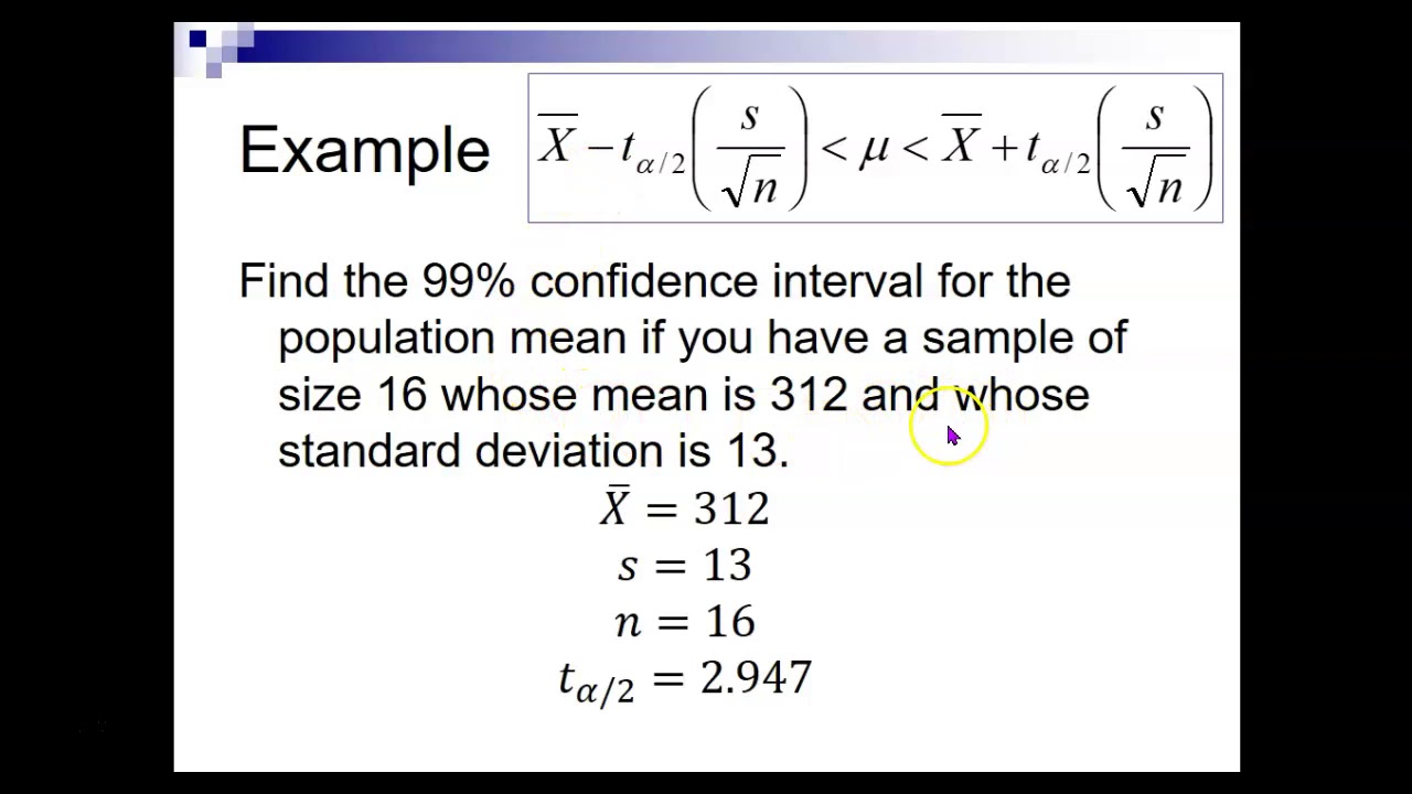 7-2 Confidence Intervals for Mean when Sigma is Unknown