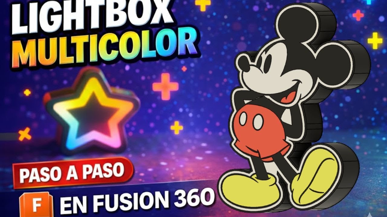 Cómo crear un LIGHTBOX MULTICOLOR en Fusion 360 | Diseño 3D paso a pasotutorial Lightbox