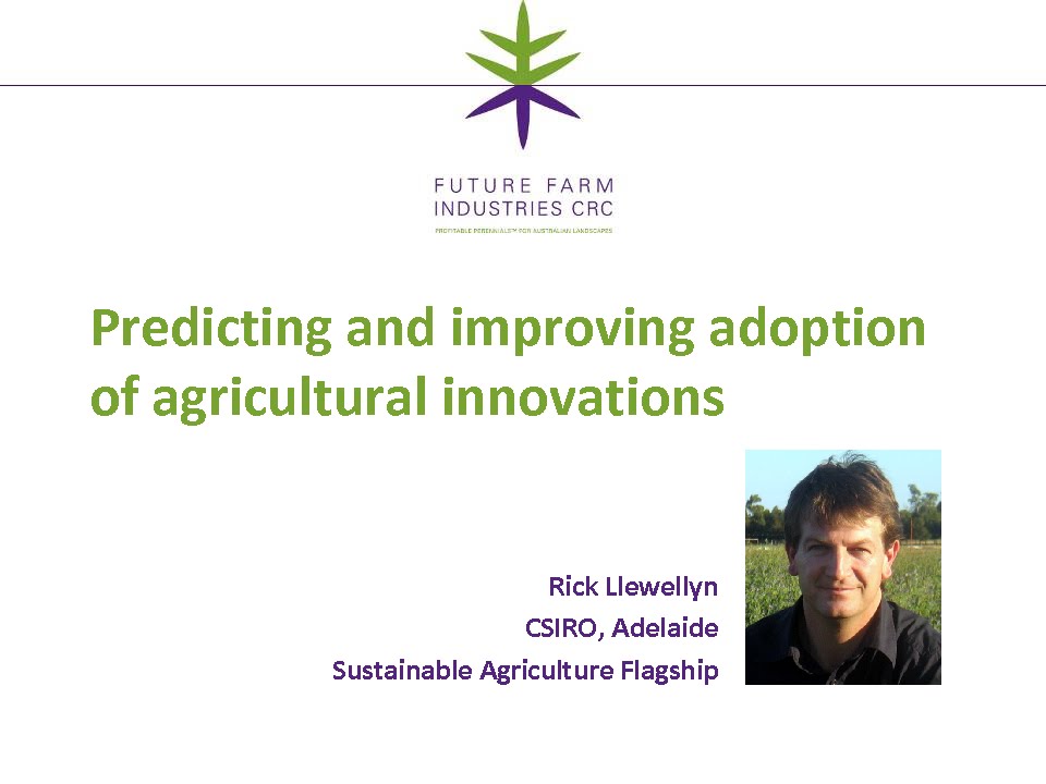 Predicting and improving adoption of agricultural innovations