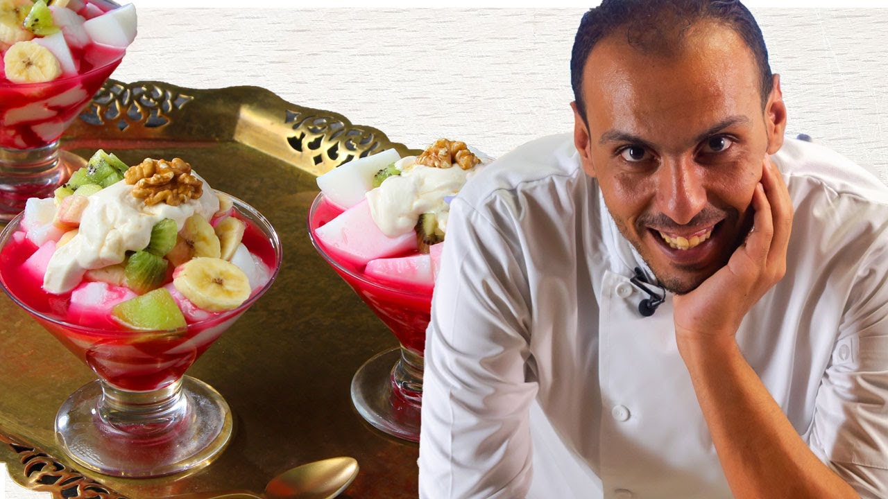 طريقة عمل بالوظة بالفواكه حلوى سهلة و سريعة للصيف مع ابو خيري