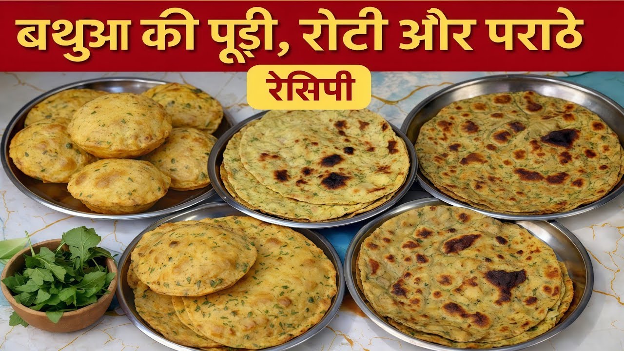 बथुआ की पूड़ी, रोटी और पराठे की आसान रेसिपी | Bathua Recipes in Hindi | Winter Special