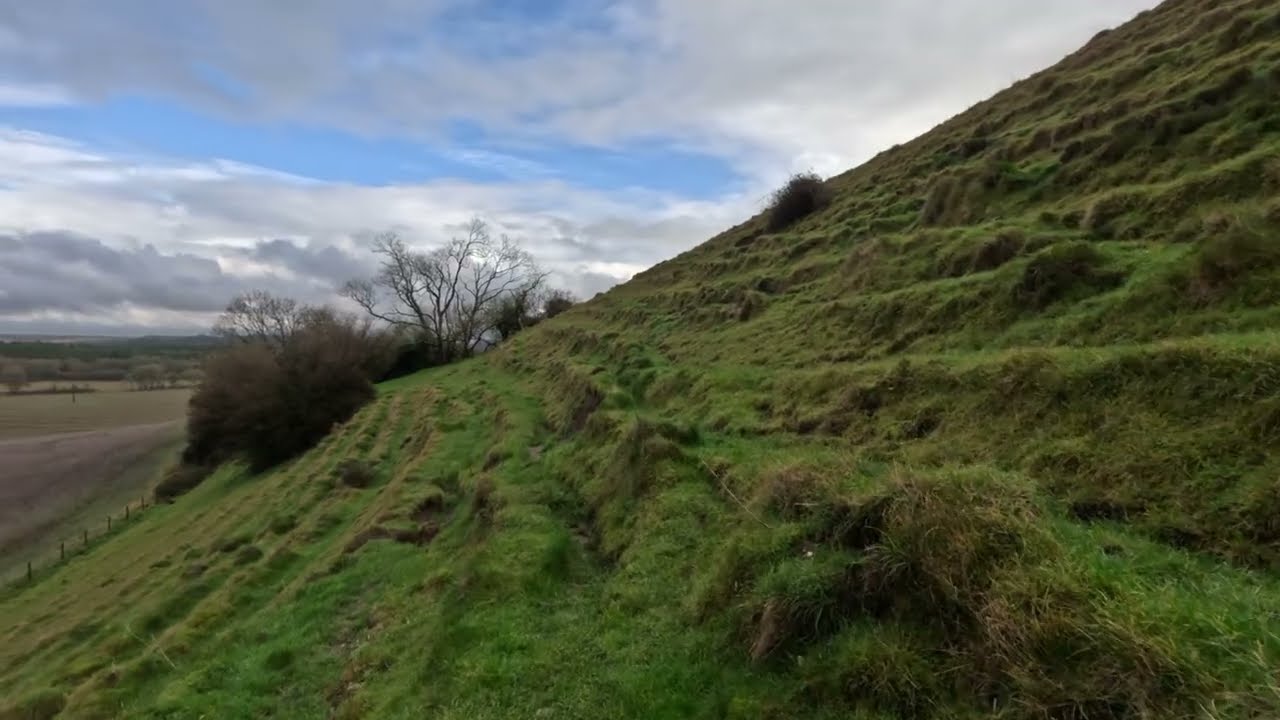 A Quiet Walk Along a Countryside Hillside