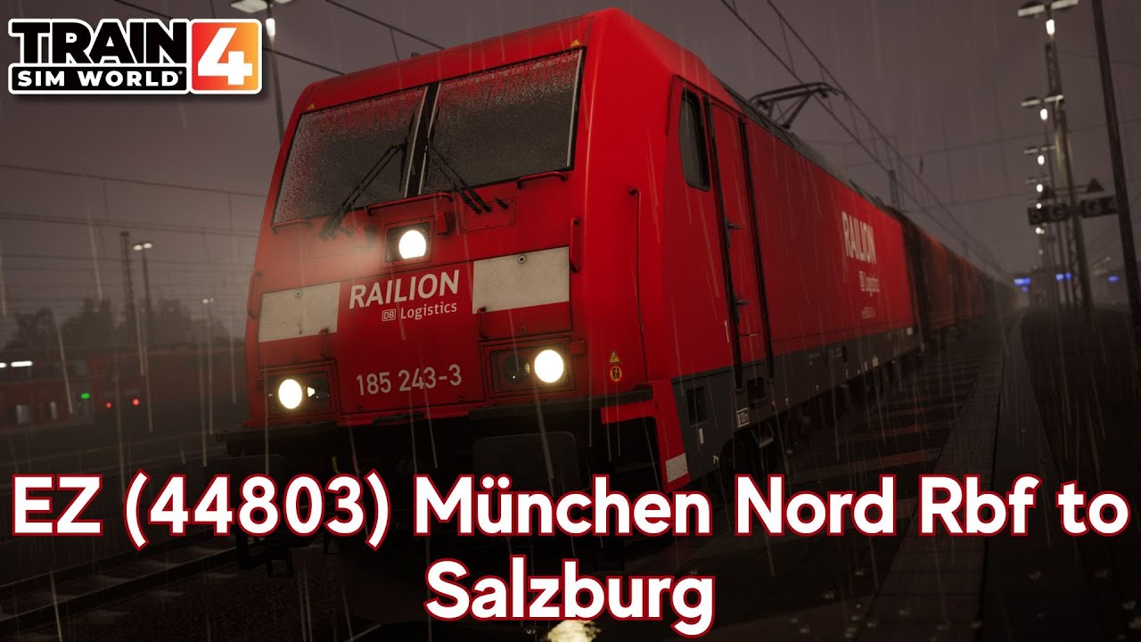 EZ (44803) München Nord Rbf to Salzburg - Bahnstrecke Salzburg - Rosenheim - BR 185 - #TrainSimWorld