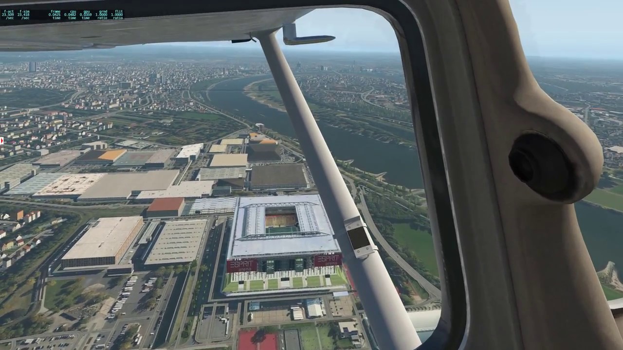 x-plane 11 Airfoillabs Cessna 172 EDDL Düsseldorf sightseeing VFR Ortho4xp World2xp