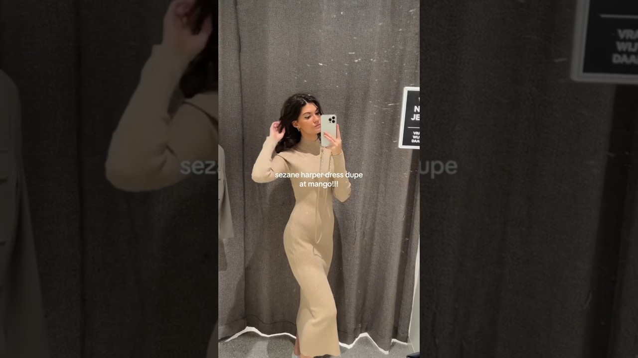 sezane harper dress dupe at mango 🤍