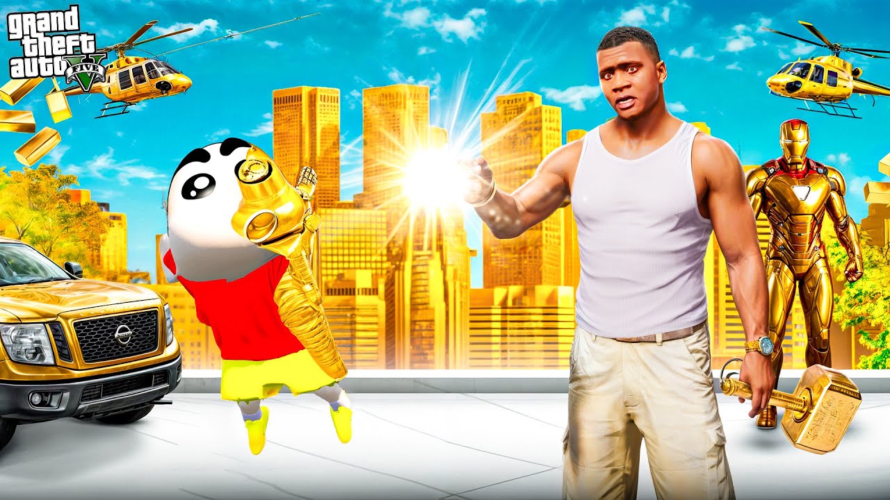 Franklin &  Shinchan Turn GTA 5 City into Gold! 💰🔥