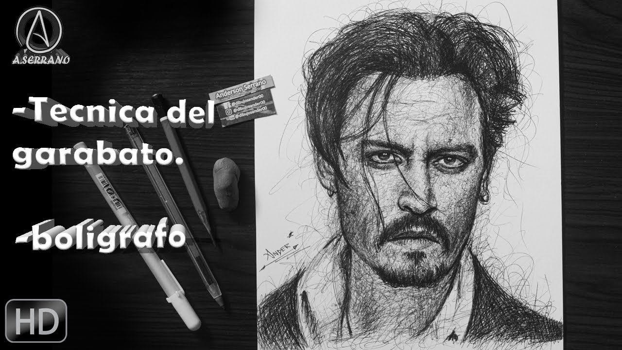 TÉCNICA DEL GARABATO/ CÓMO DIBUJAR UN ROSTRO CON BOLÍGRAFO.